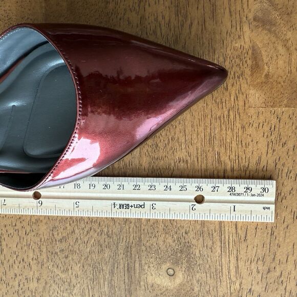 FRANCO SARTO Racer Ankle Strap d'Orsay Pointed Toe Flat Red Metallic NEW - Picture 8 of 12